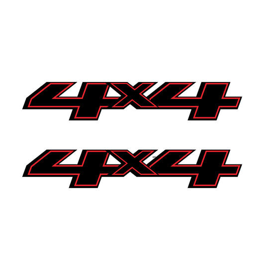 MC Sierra 4x4 Red Black Decals Bedside Replacement Stickers - TiresFX