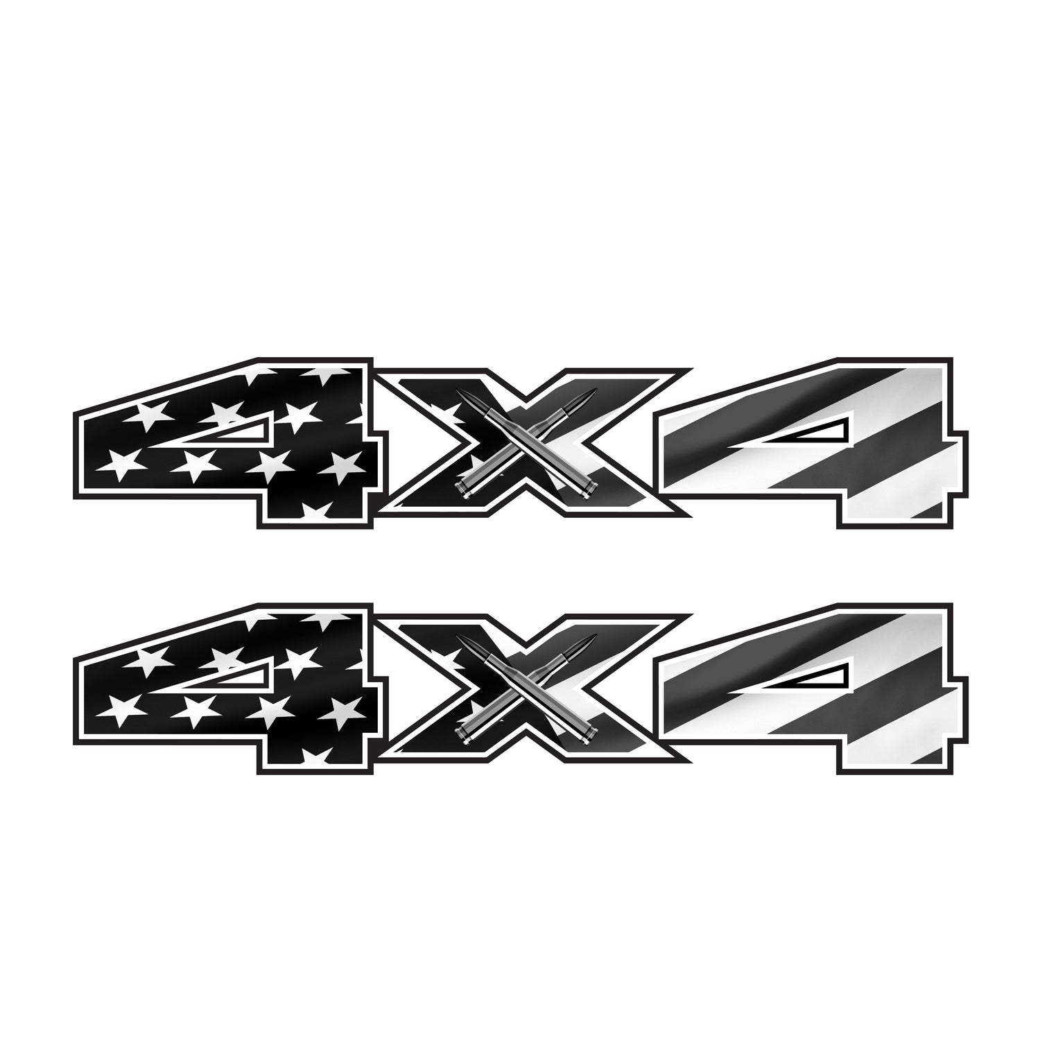 4X4 Decals Black USA Flag Bedside Truck Stickers (2015, 2016, 2017, 2018) - TiresFX