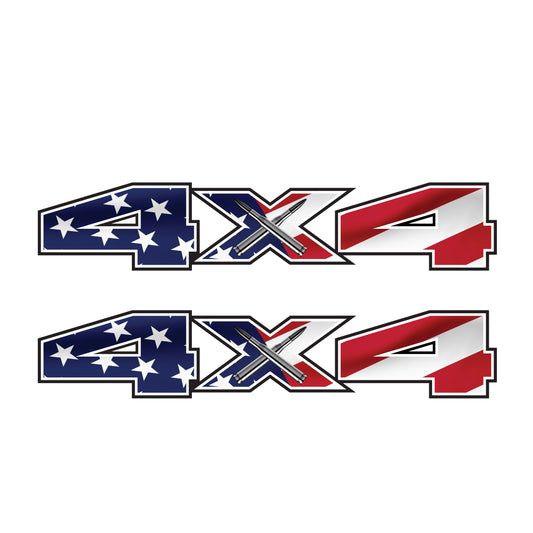 4X4 Decals USA Flag Bedside Truck Stickers (2015, 2016, 2017, 2018) - TiresFX