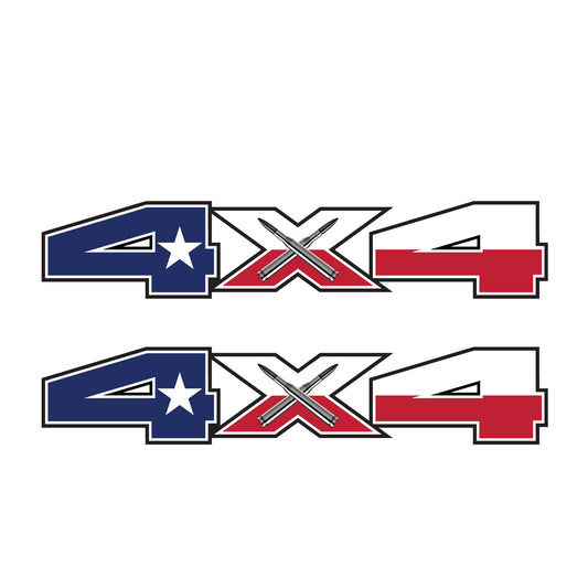TIRESFX 4X4 Decals Texas Flag Bedside Truck Stickers (2015, 2016, 2017, 2018) - TiresFX