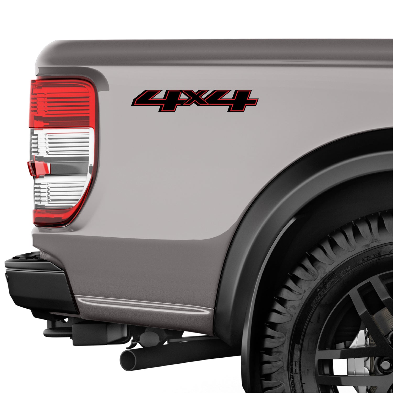 MC Sierra 4x4 Red Black Decals Bedside Replacement Stickers - TiresFX
