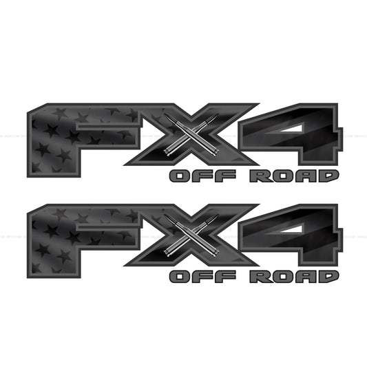 FX4 Off Road Black Flag Decal Replacement Sticker Ford F 150 Bedside Emblem for 4x4 Truck Super Duty