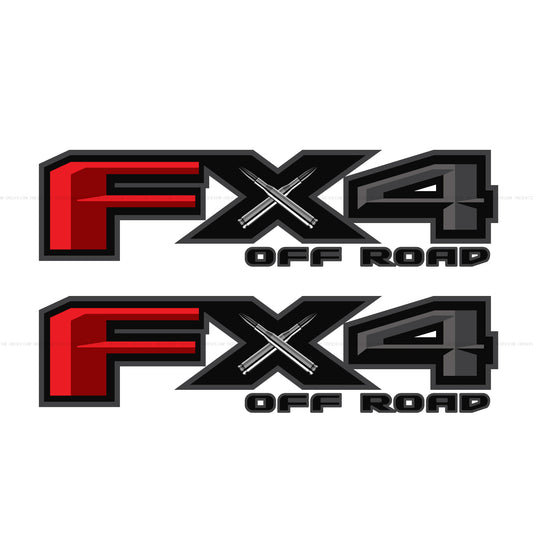 FX4 Off Road Bullets Decal Replacement Sticker Ford F 150 Bedside Emblem for 4x4 Truck Super Duty