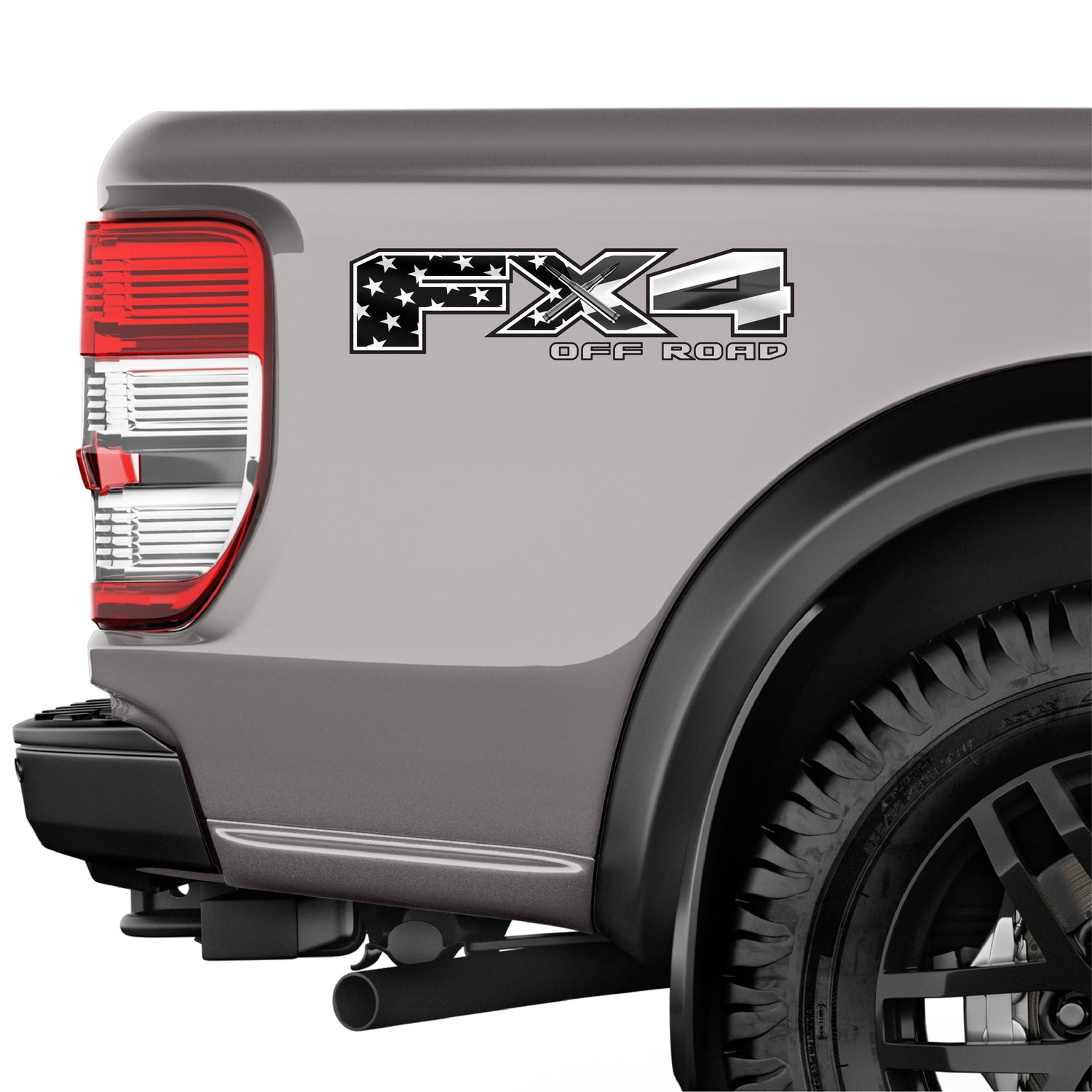 FX4 Off Road Decal USA Black Flag Replacement Sticker Ford F 150 Bedside Emblem for 4x4 Truck Super Duty F250 F350 F450 - TiresFX