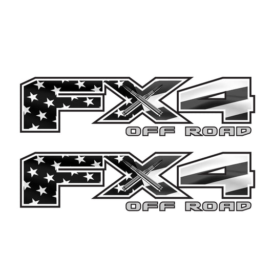 FX4 Off Road Decal USA Black Flag Replacement Sticker Ford F 150 Bedside Emblem for 4x4 Truck Super Duty F250 F350 F450 - TiresFX
