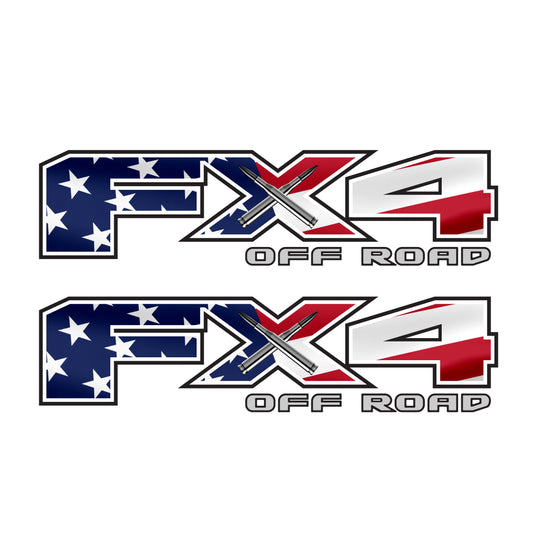 TIRESFX FX4 Off Road Decal USA Flag Replacement Sticker Ford F 150 Bedside Emblem for 4x4 Truck Super Duty F250 F350 F450 - TiresFX