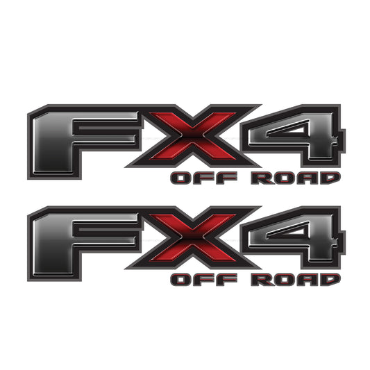 FX4 Off Road Decal Replacement Sticker Liquid Metal Ford F 150 Bedside Emblem for 4x4 Truck Super Duty F250 F350 F450 - TiresFX