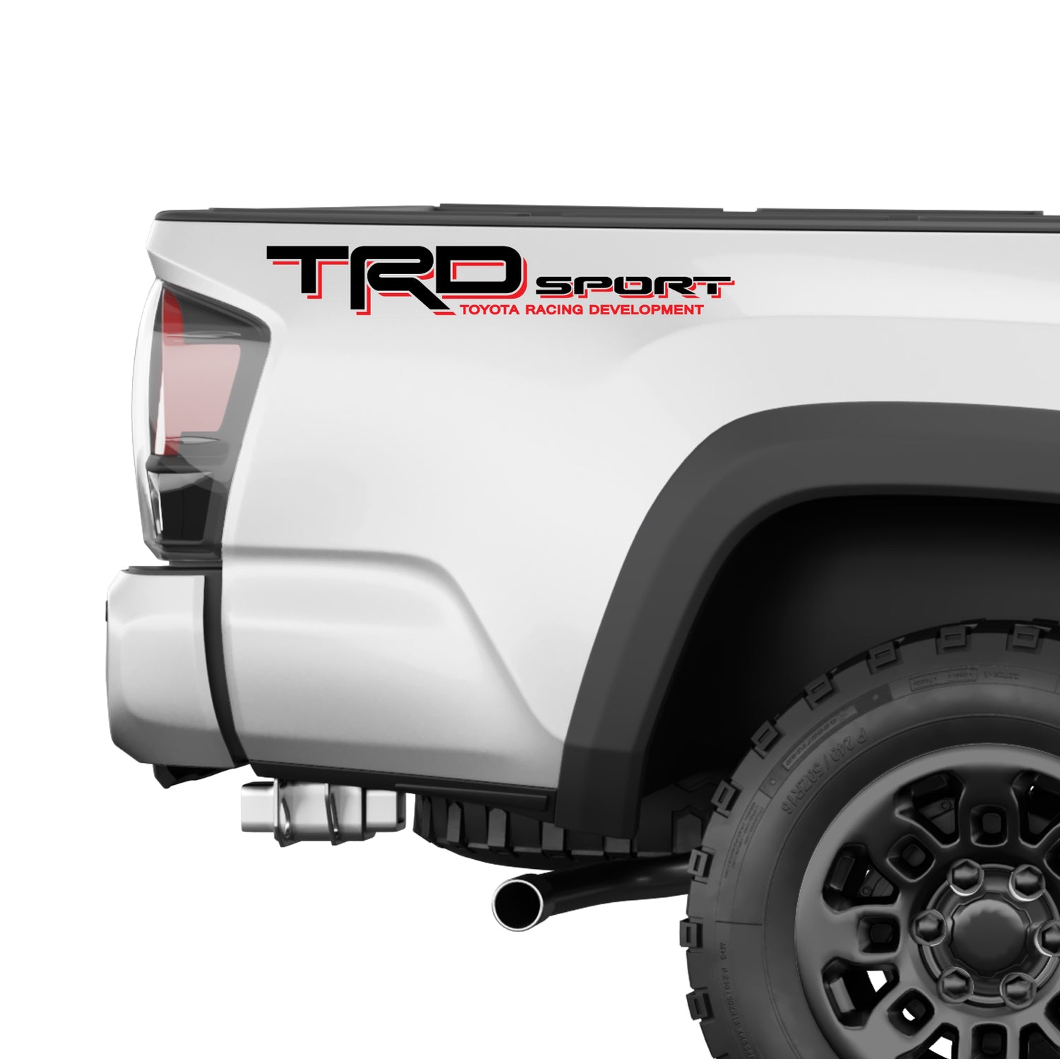 TRD Sport Decals for Tacoma, Racing Development Sticker | Black-Red - TiresFX