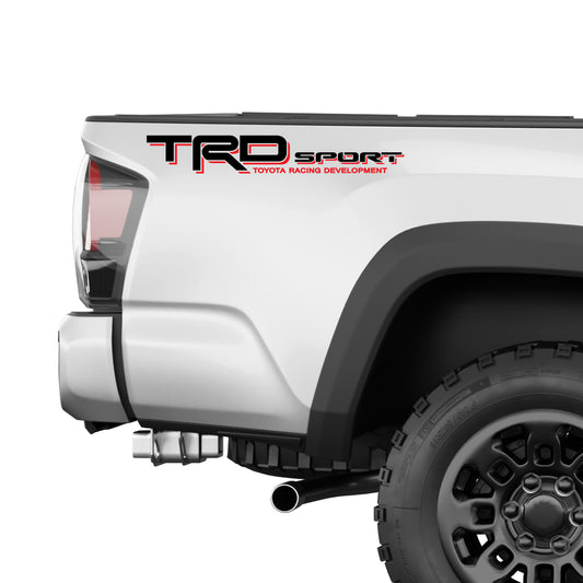 TRD Sport Decals for Tacoma, Racing Development Sticker | Black-Red - TiresFX