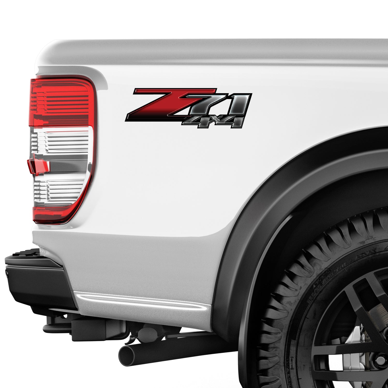 Z71 Off Road Decal Stickers For Chevy Silverado (2001-2006) - Metallic Finish Truck Bed Side Emblems, Set Of 2
