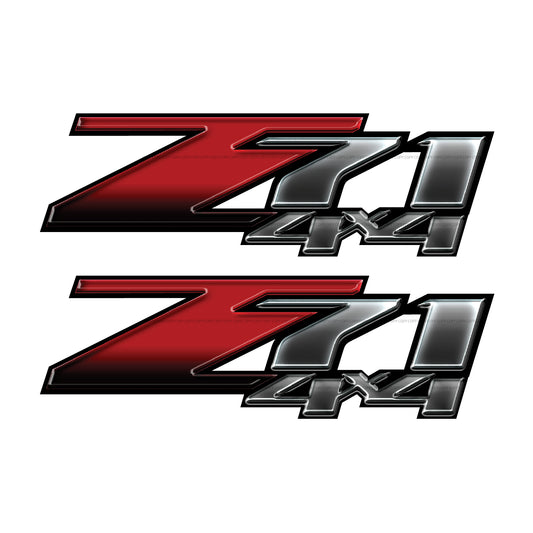 Z71 4x4 Metal - F - 1500 2500 HD Stickers - TiresFX