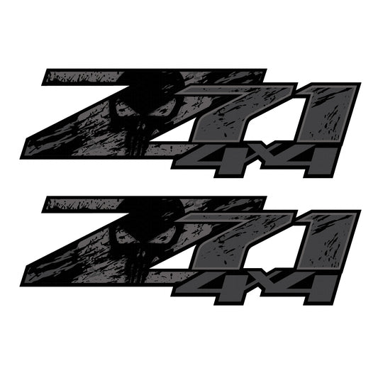 Z71 4x4 Decals Black Skull Sticker - TiresFX