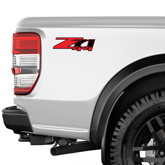 Z71 4x4 Red Black - F - 1500 2500 HD Stickers - TiresFX
