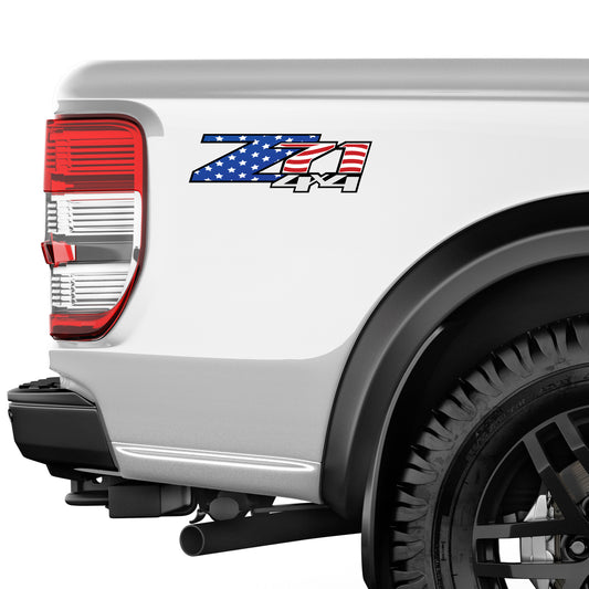 Z71 4x4 USA Flag Decals - F - 1500 2500 HD Stickers - TiresFX