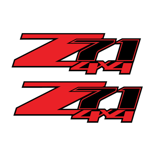 Z71 4x4 Red Black - F - 1500 2500 HD Stickers - TiresFX